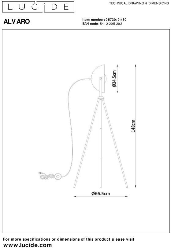 Lucide   Alvaro Vloerlamp