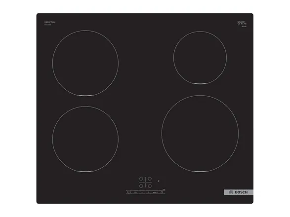 Bosch Serie | 4 PUE611BB5E - Induktions kogeplade - 4 plader - Niche - bredde: 56 cm - dybde: 49 cm - rammeløs - sort
