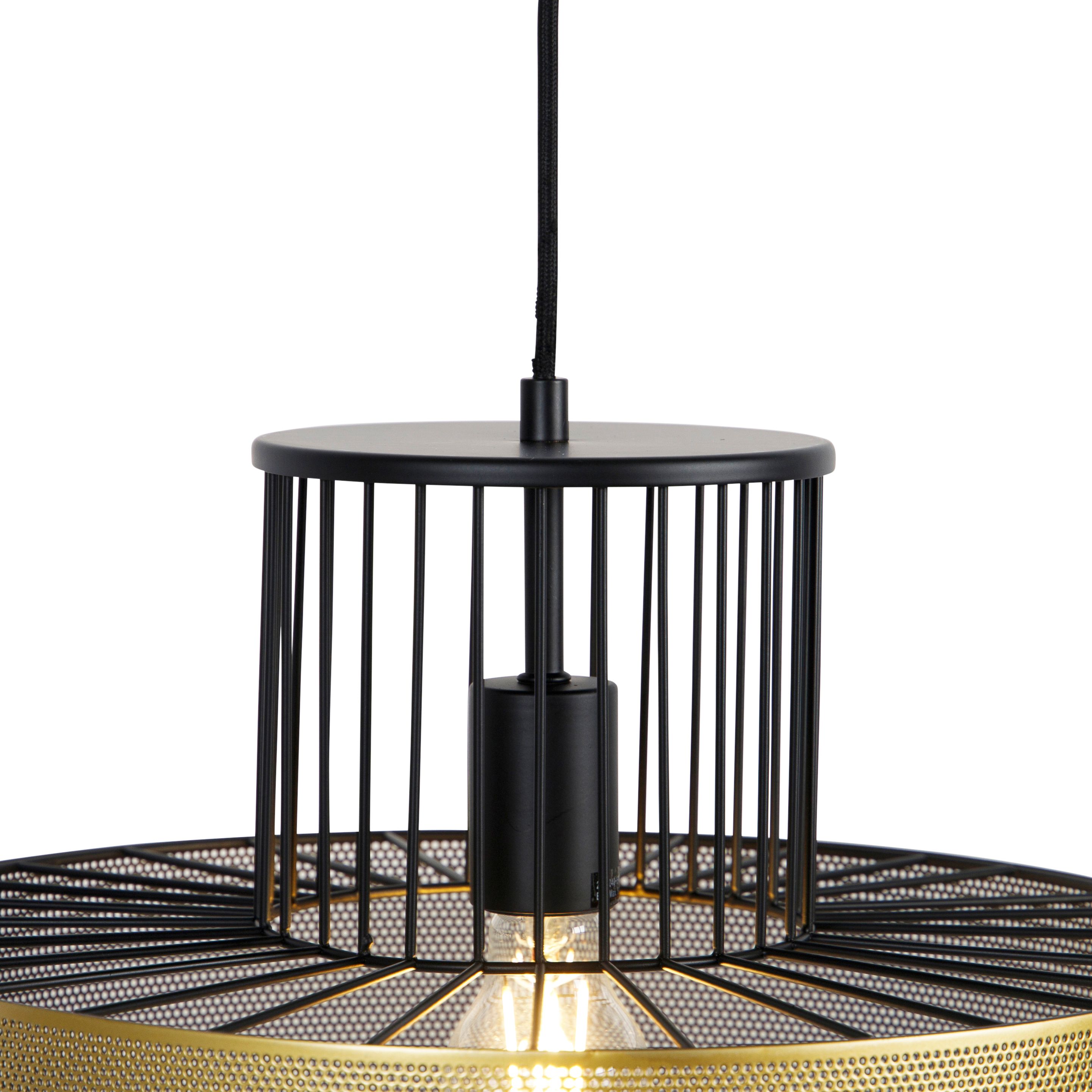 Design hanglamp goud met zwart 40 cm - Tess