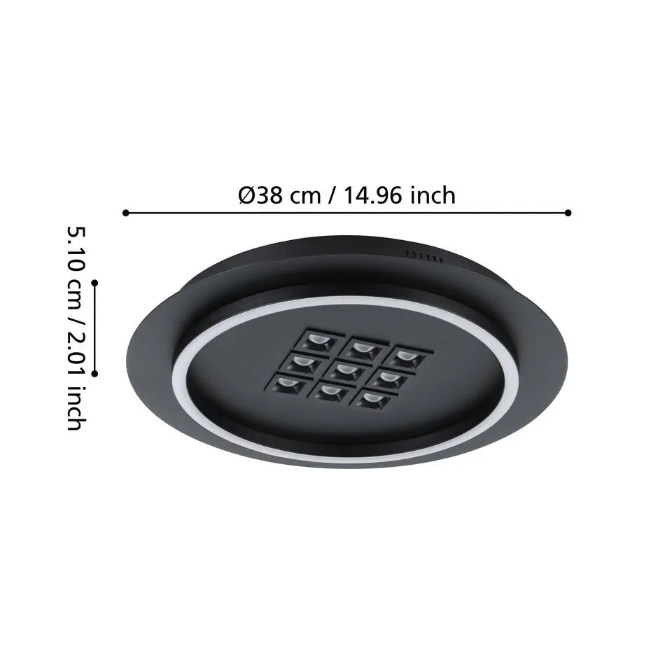 EGLO Balazote Plafonnière - LED - Kunststof - Zwart/Wit