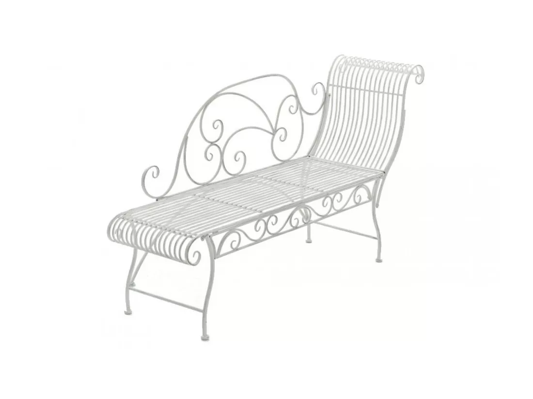 Banc de jardin - Métal & Métal - Blanc antique - Karma
