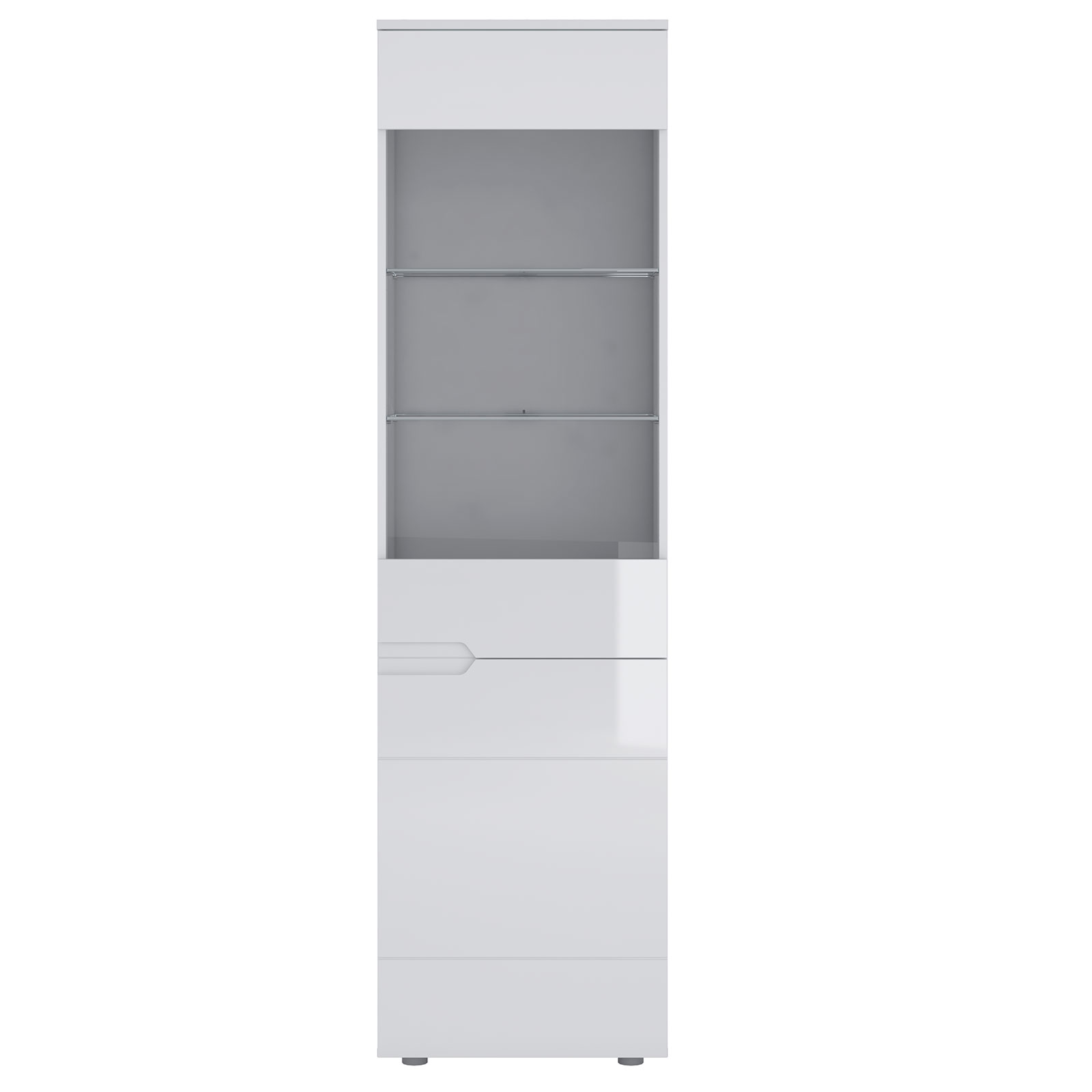 Vitrine HILTON - weiß - 2 Türen - 56 cm breit