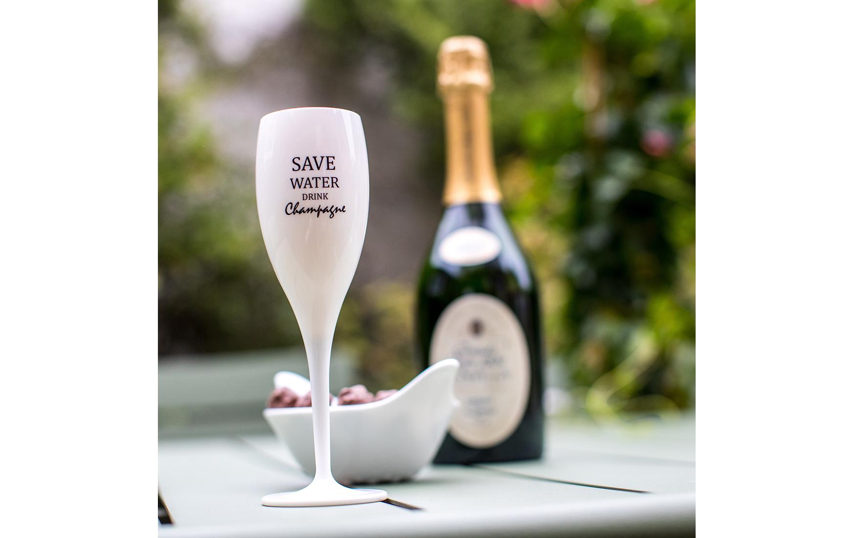 Sektglas Superglas Save water drink champagne 100 ml, 1 StkGlas geeignet für Champagner oder Schaumweine