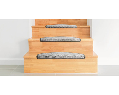 Traptredenset, effen beige met donkere rand, halfrond, 20x65 cm, 15 stuks