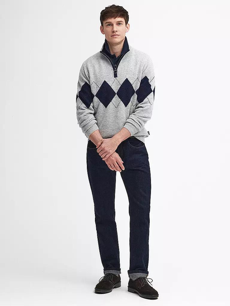 BARBOUR Troyer Pullover HARTFIELD hellgrau