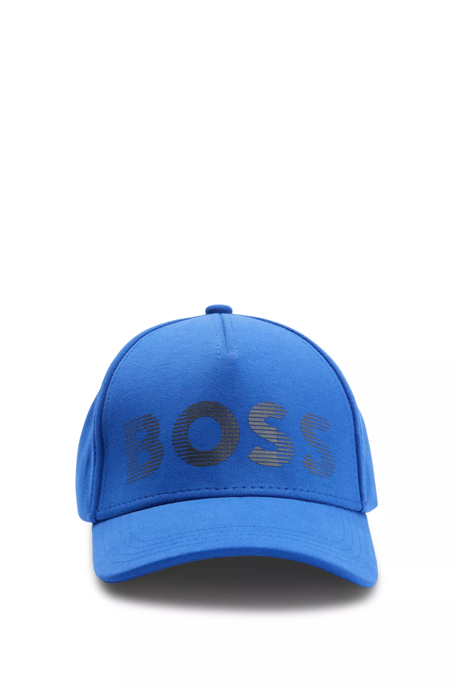 Boné BOSS de cinco painéis em mistura de algodão verde com logotipo contrastante.