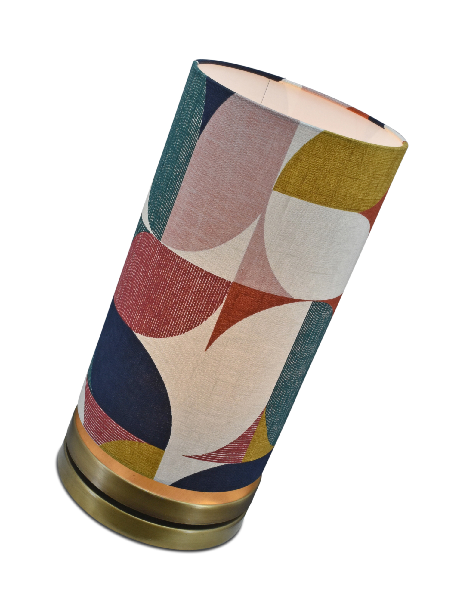 Tafellamp Livio brons groot + kap Retro color