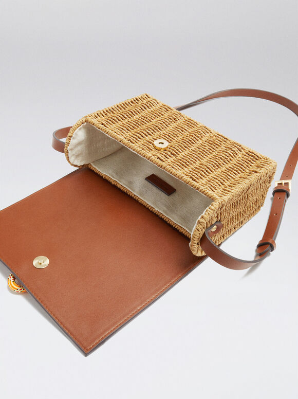 Bolso Bandolera De Paja - Camelo