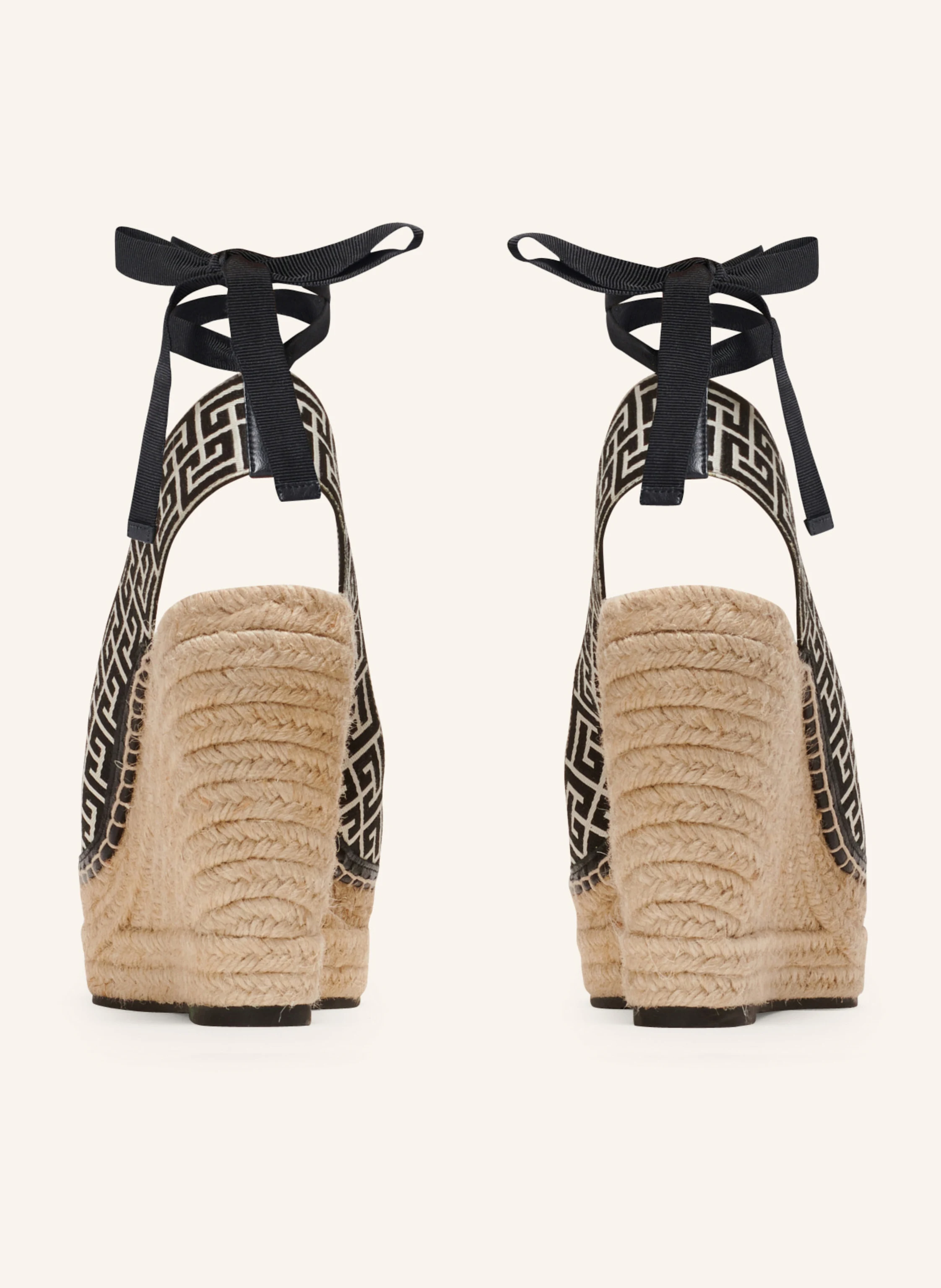 BALMAIN Espadrilles Alex aus Leder und Monogramm-Jacquard
