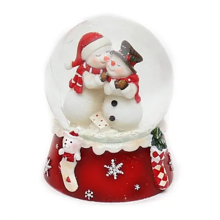 Sigro Schneekugel Figurenpaar, rot/weiß