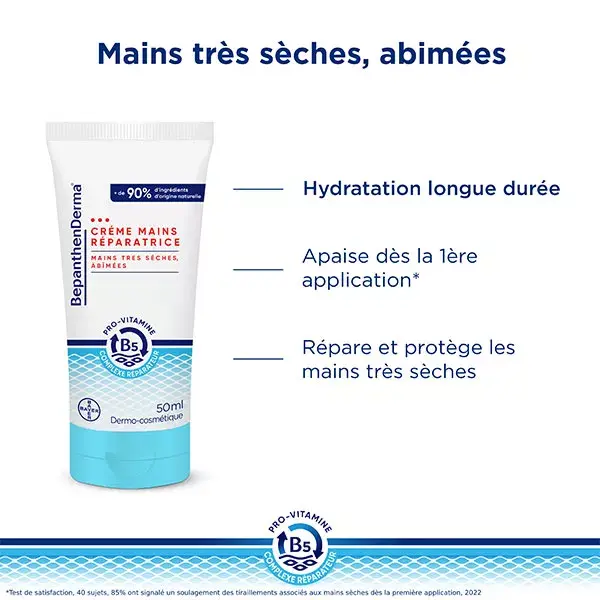 Creme para as mãos BepanthenDerma Reparador para Mãos Muito Secas e Danificadas 50ml