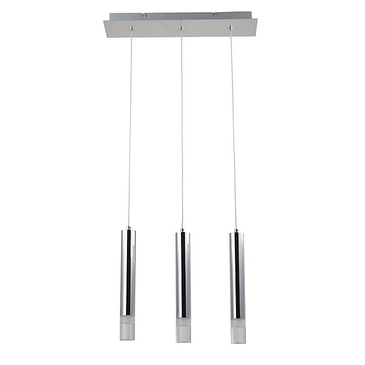 Suspension Rossak 3 lampes LED intégrée argent