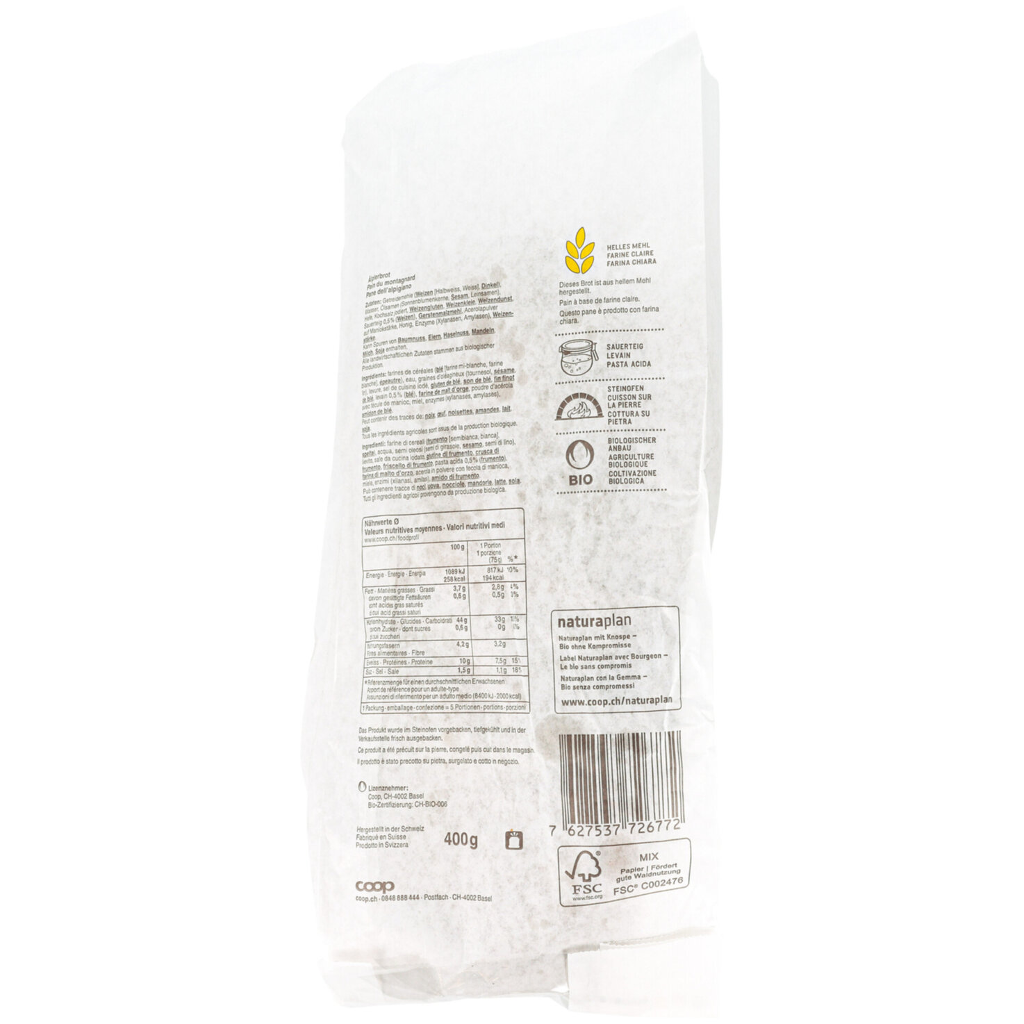 Bio Steinofen Aelplerbrot