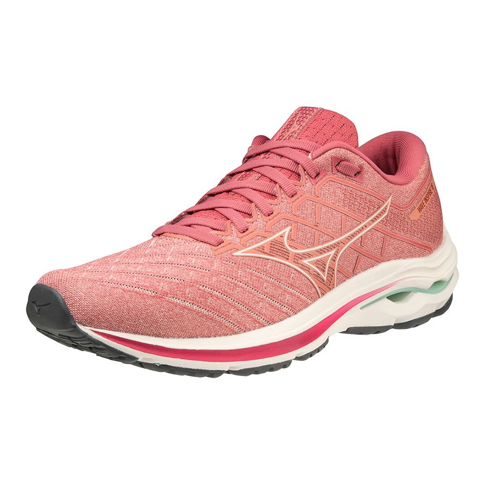 Mizuno WAVE INSPIRE 18 - Chaussures running Femme rosette/snoww/garnetr