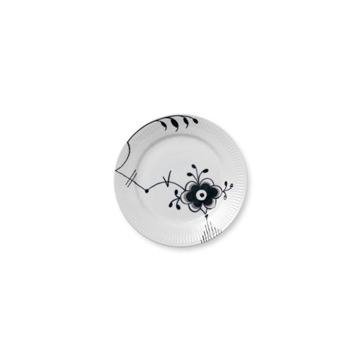 Royal Copenhagen Sort Mega Riflet Tallerken, 19 cm