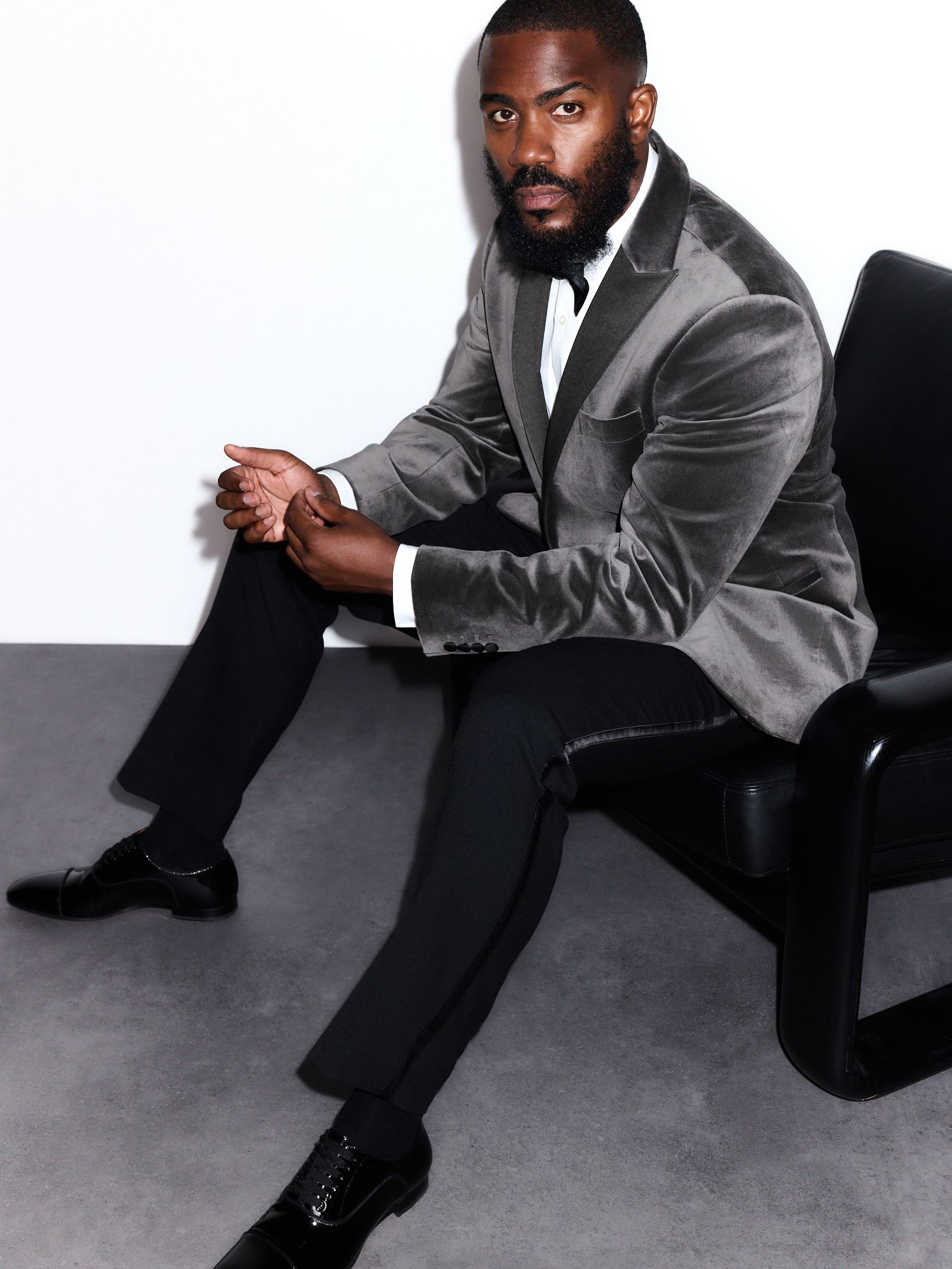 Grijs - Slim fit Motionflex fluwelen blazer met stretchy en hoog katoengehalte