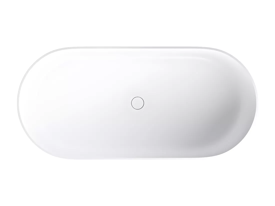 baignoire îlot OMNIRES OVO M+ 160X75 CM couleur : blanc finition : matbonde et siphon inclus