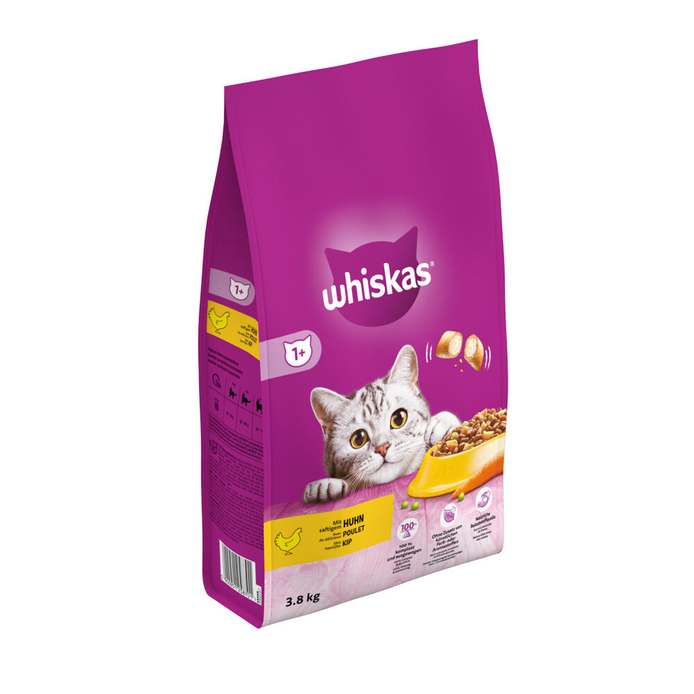 Whiskas 1  Adult Droge Brokjes - Kattenvoer - 3800 Gram - kip