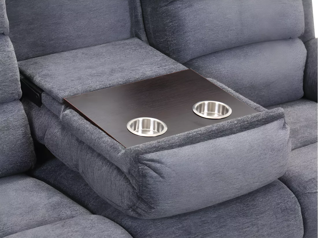 Canapé 3 places et fauteuil relax électrique en tissu anthracite NEVERS