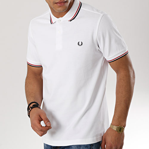 Polo Manches Courtes Twin Tipped M3600 Blanc Noir Rouge