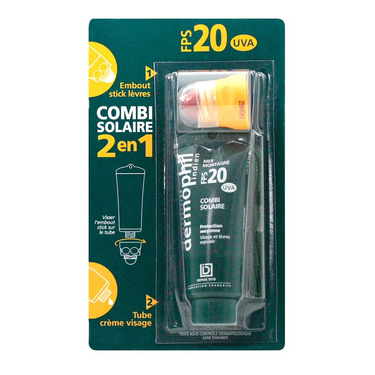 Combi solaire 2en1 SPF20 visage et lèvres