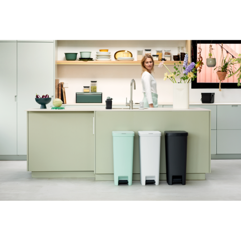 StepUp Pedaalemmer Afvalstraat, 40L - Jade Green - Light Grey - Dark Grey