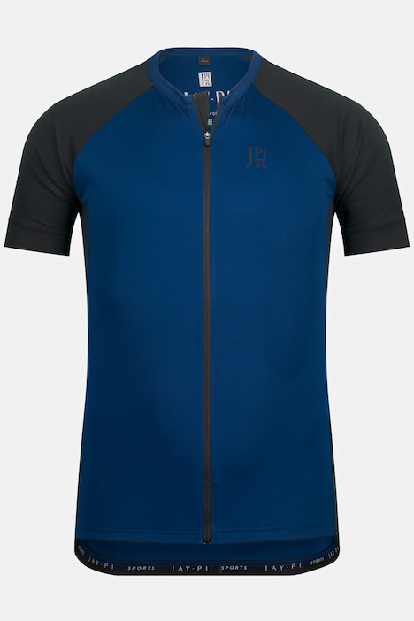 JAY-PI Rad-Trikotjacke, Bikewear, Rundhals, Halbarm, hinten Saumtaschen