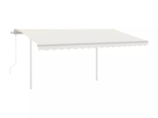 Auvent rétractable automatique avec poteaux 4x3 m Crème