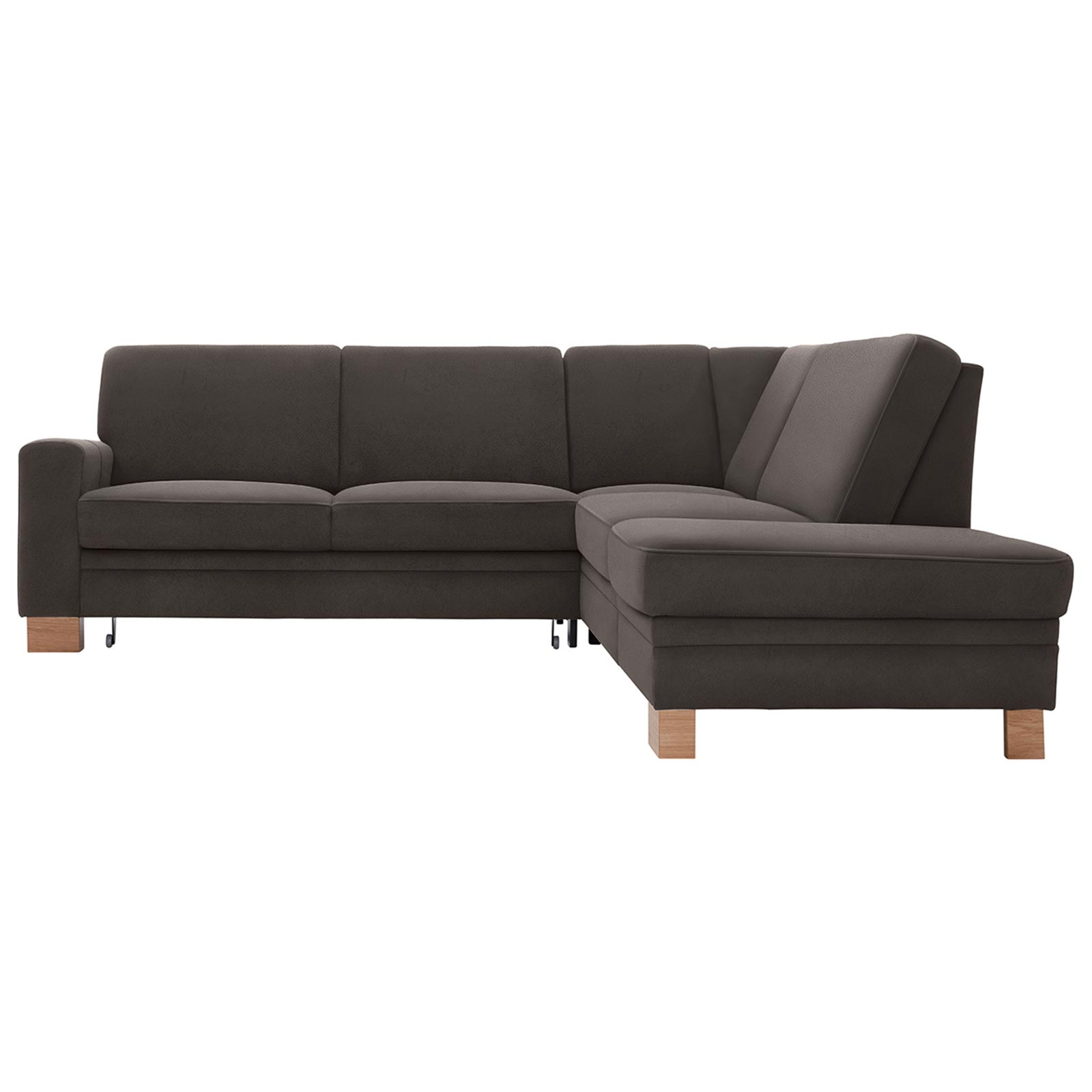 polsterpower Ecksofa - Saddle anthrazit - Basismodell - Ottomane rechts