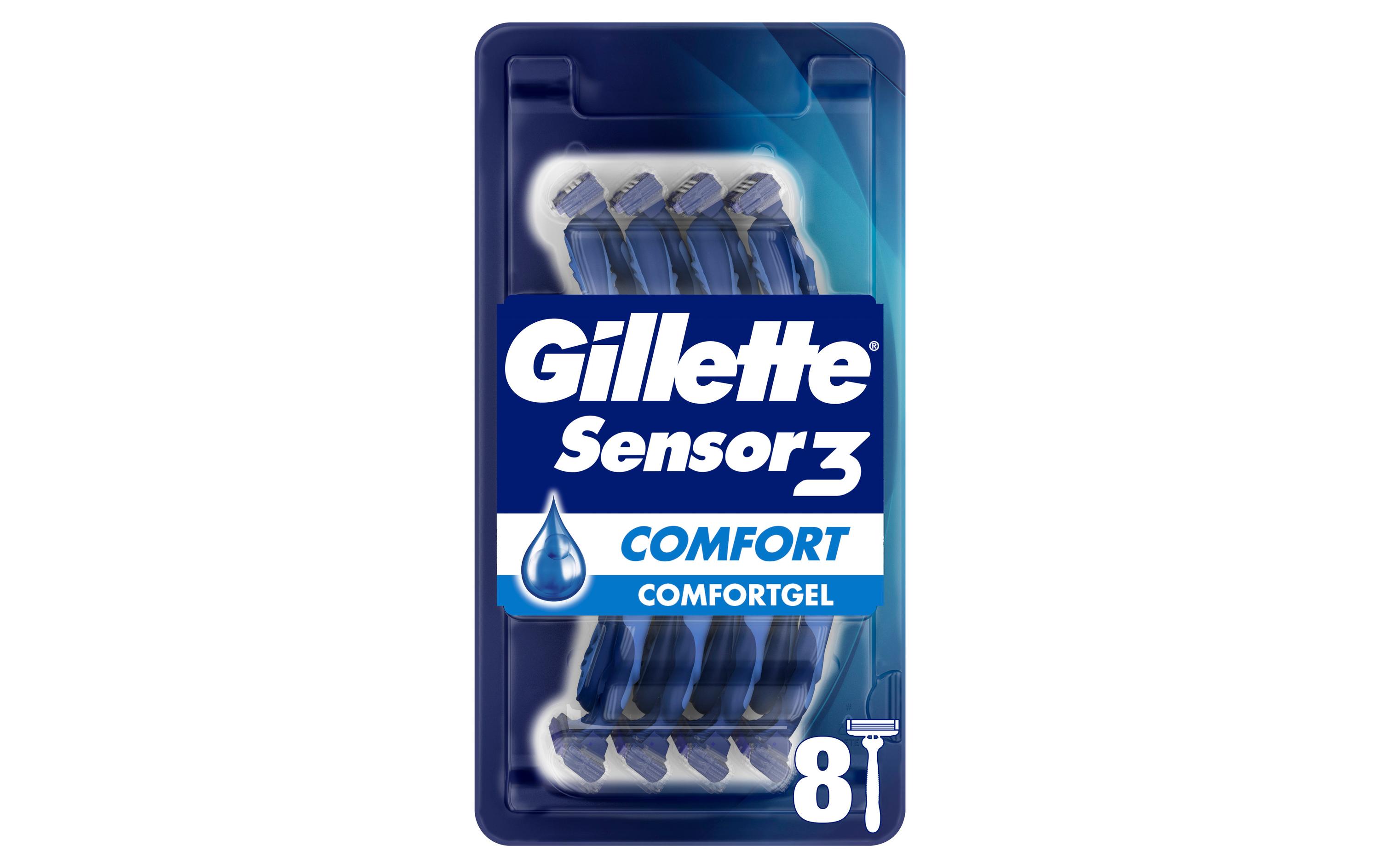 Einwegrasierer Sensor3 Comfort 8 StückRasierer für Männer mit Gleitstreifen