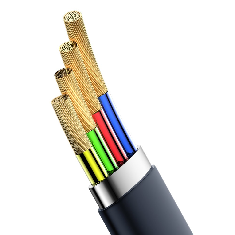 (23cm) 5A USB A auf USB C Flachband Mini Ladekabel - Schwarz / Roségold