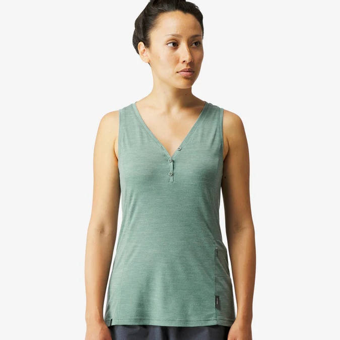 Decathlon Forclaz - Regata feminina Forclaz em lã merino para mochilão e viagens - Travel 500
