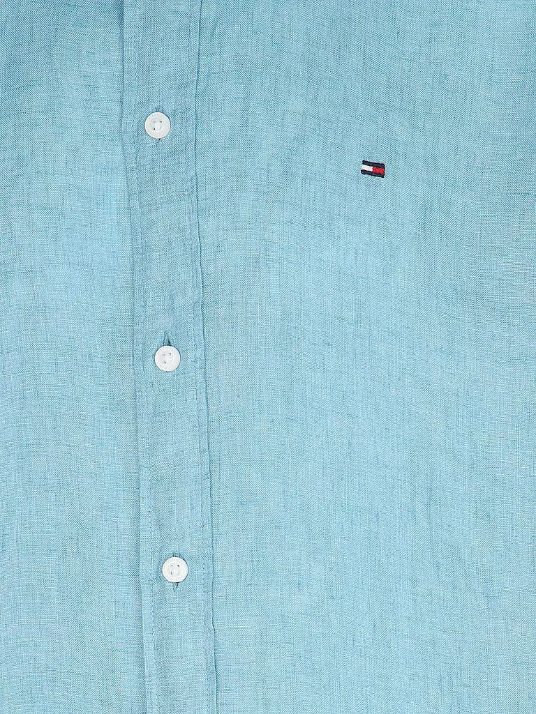 TOMMY HILFIGER Leinenhemd Regular Fit hellblau