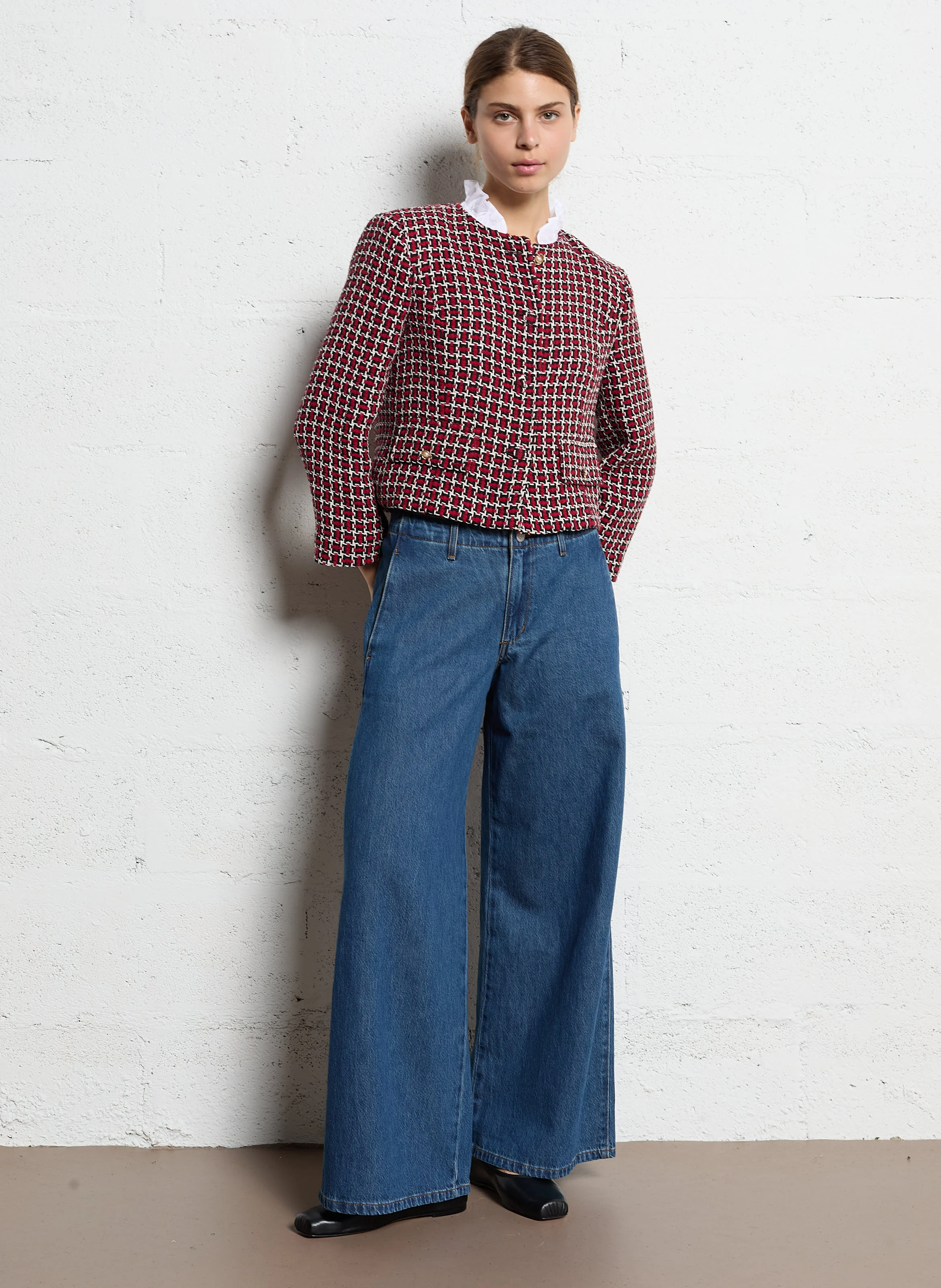 Veste en tweed de coton mélangé | Rouge