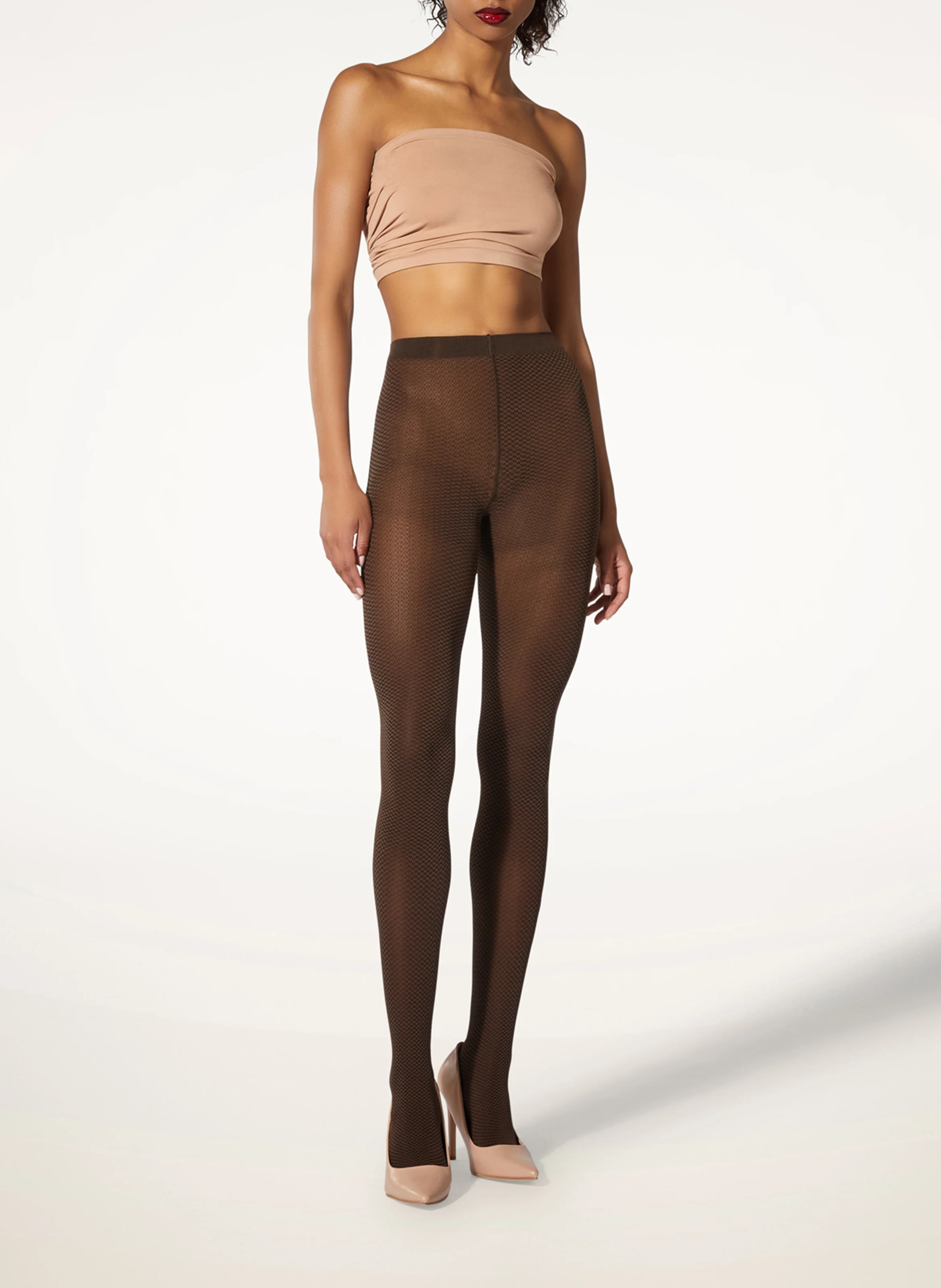 Collants en jacquard | Marron