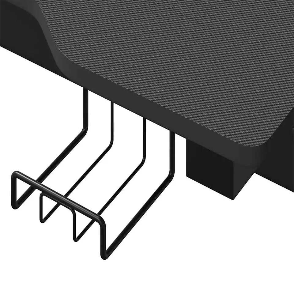 vidaXL - Led-gamingbureau - Zwart - Bewerkt hout - 90 x 60 x 75 cm