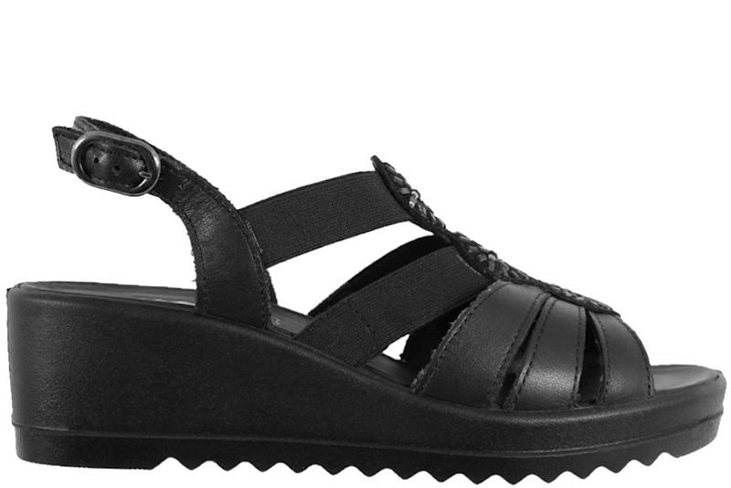 IMAC SANDAL I SORT SKIND MED STEN