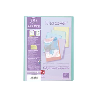 Exacompta Kreacover Pastel - Porte vues personnalisable - 40 vues - 11 x 15 cm - disponible dans différentes couleurs