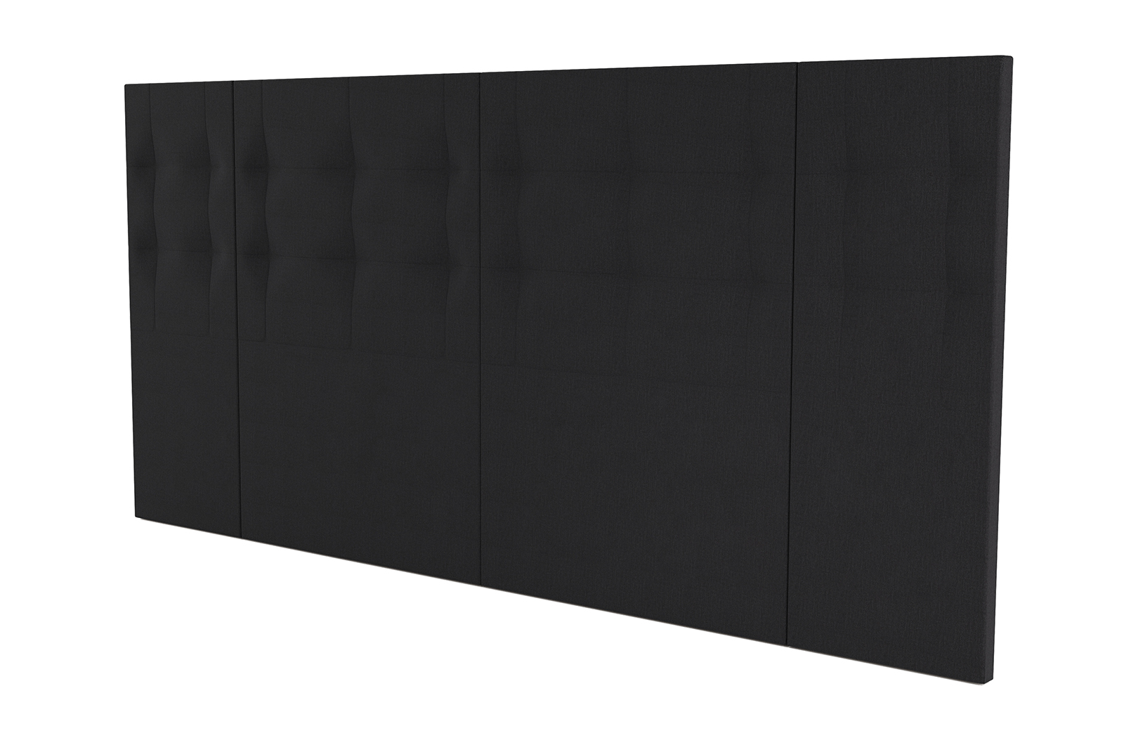 Crown sengegavl oppsett 210 cm bredde. Tekstil 011 antrasitt, bestående av 2 stk moduler 105 cm