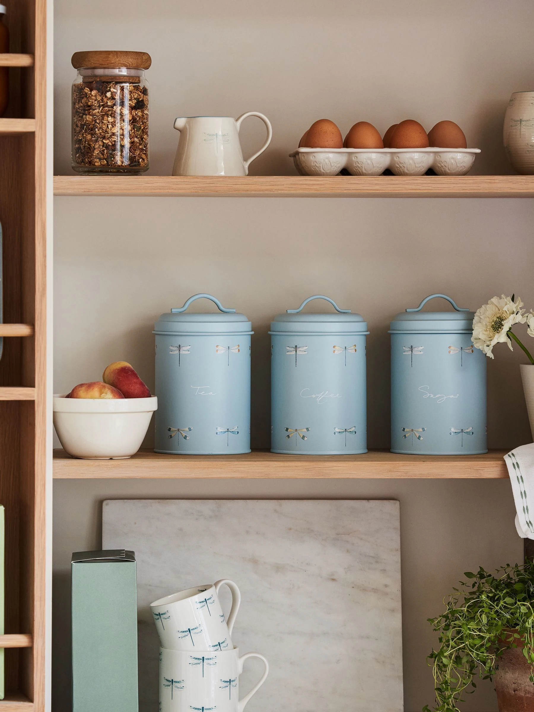 Sophie Allport - Set van 3opslagblikken met libelleprint