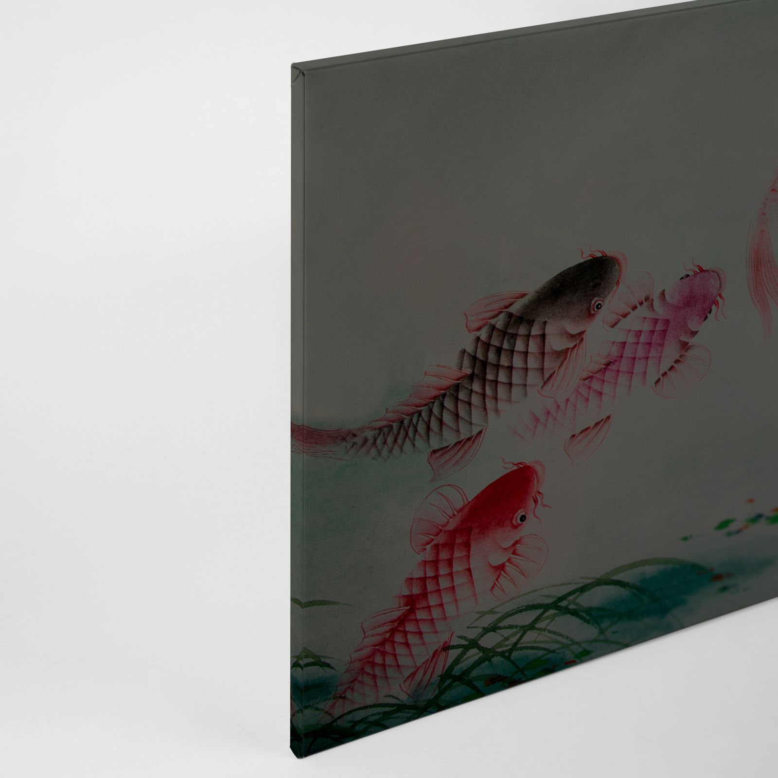 Leinwandbild KOI - grau-rot - 90x60 cm