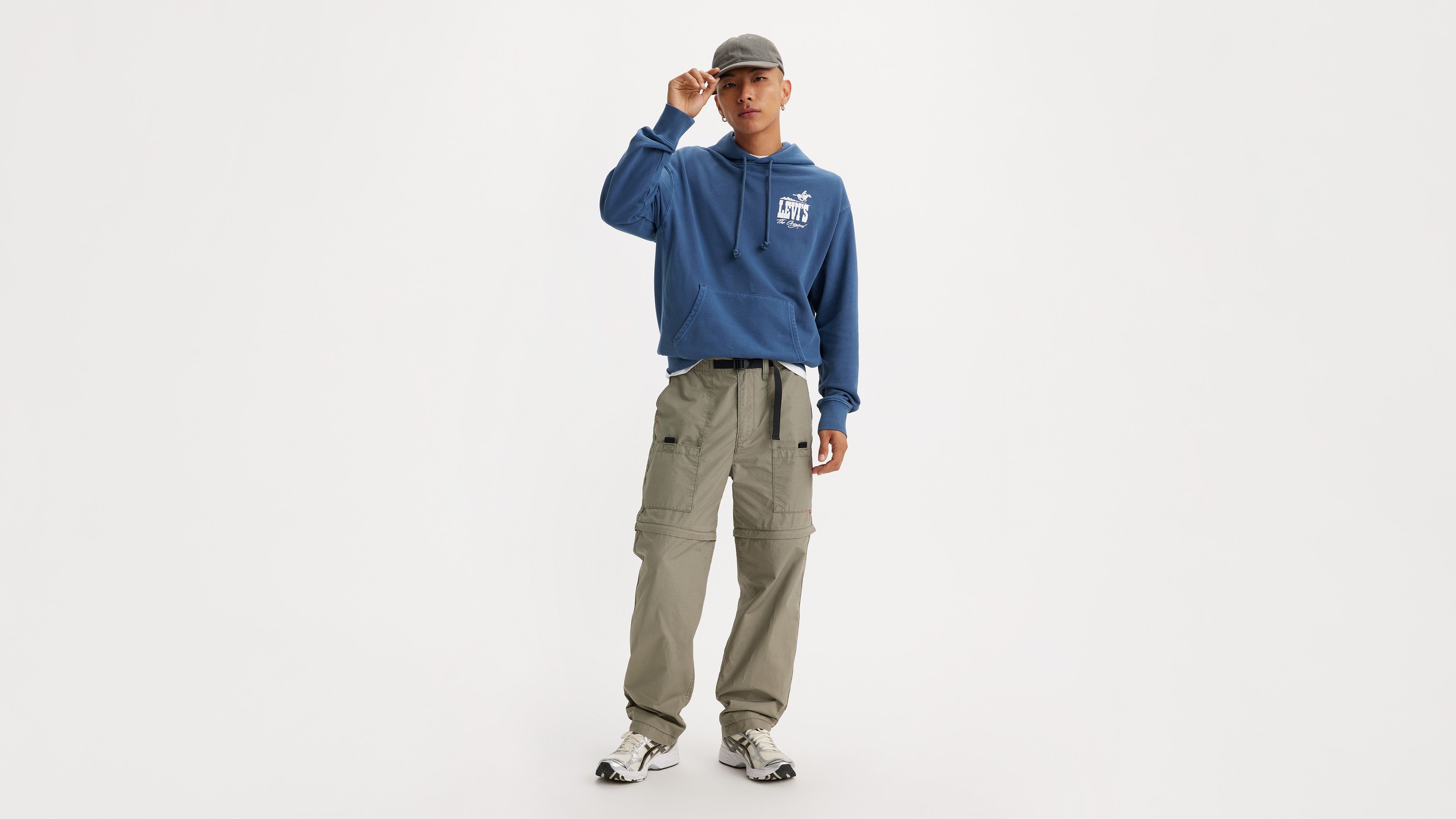 Pantalon utilitaire convertible en short - Smokey Olive Non-Stretch Ripstop - Gris