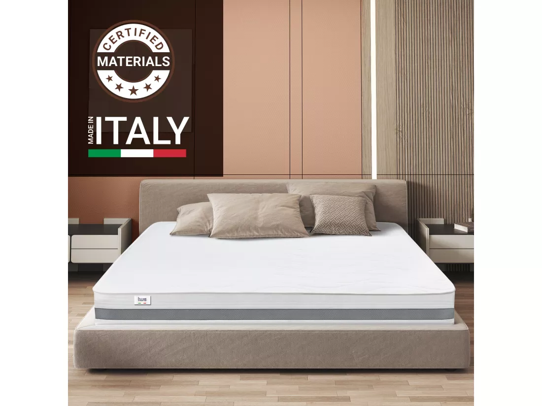 Matelas Double King Size 180x205 à mémoire orthopédique | Hauteur 25 cm | Made in Italy