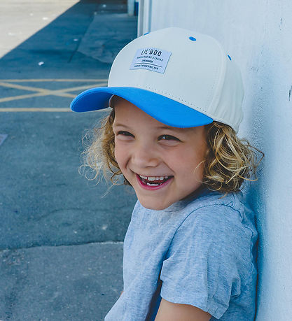 Lil' Boo Copenhagen Kappe - Organic Block-Snapback - Beige/Blue