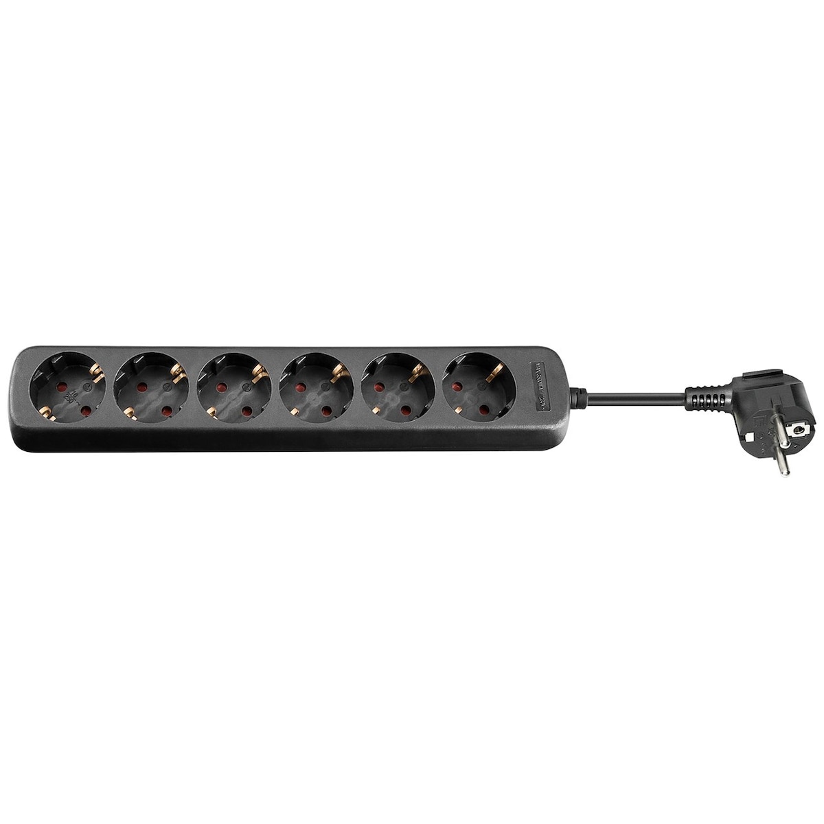 Goobay Strømskinne, 6 stikkontakter, 1,5 m, sort