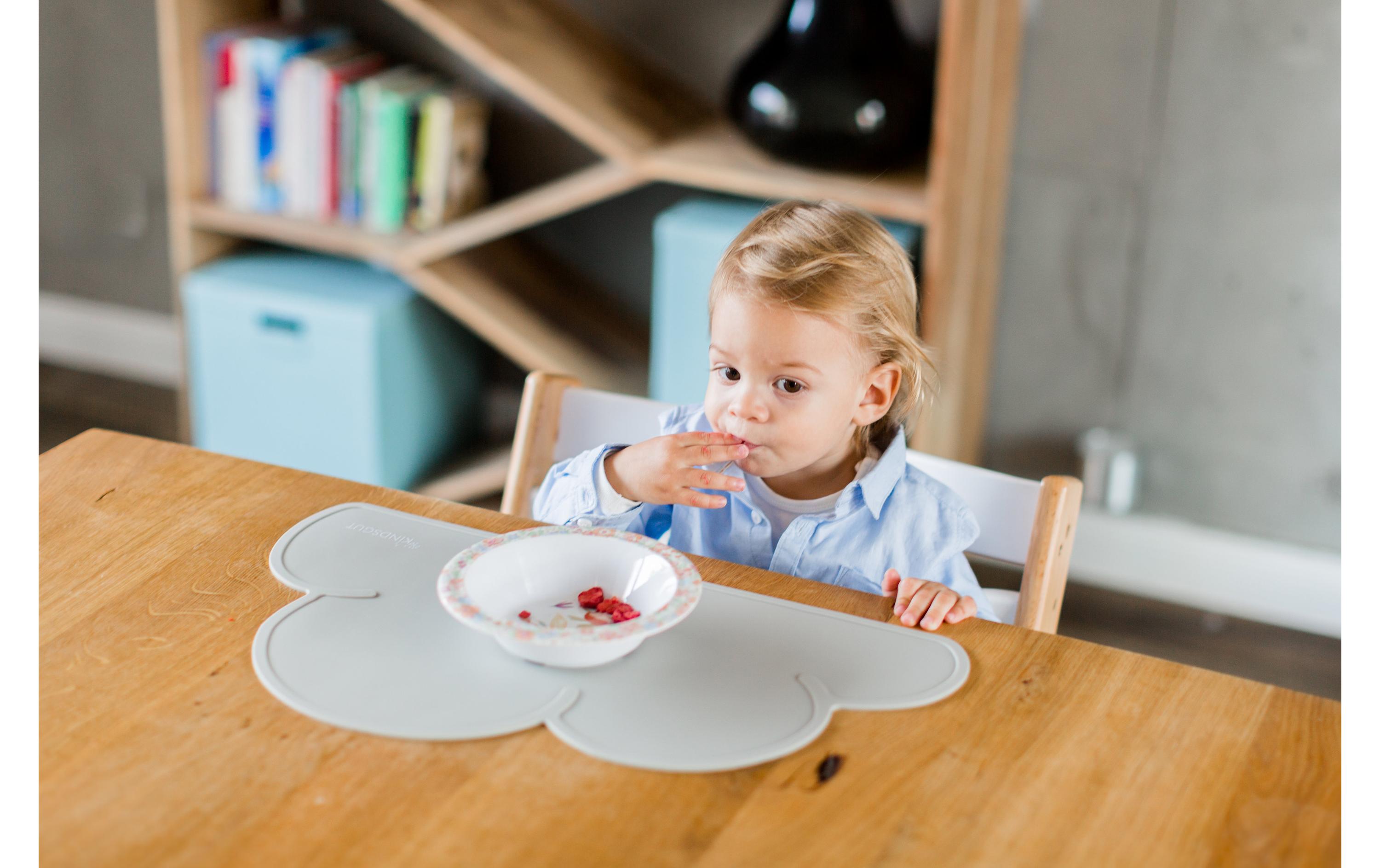 Kindertischset Platzdeckchen HellgrauEsstischunterlage in Wolkenform