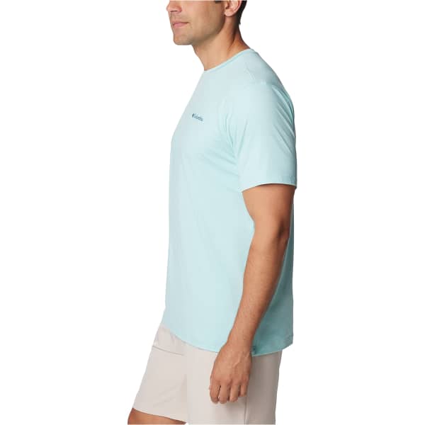 T-shirt randonnée COLUMBIA KWICK HIKE BACK GRAPHIC SHORT SLEEVE TEE CANTEEN HEATHER/MOUNTAINAIR