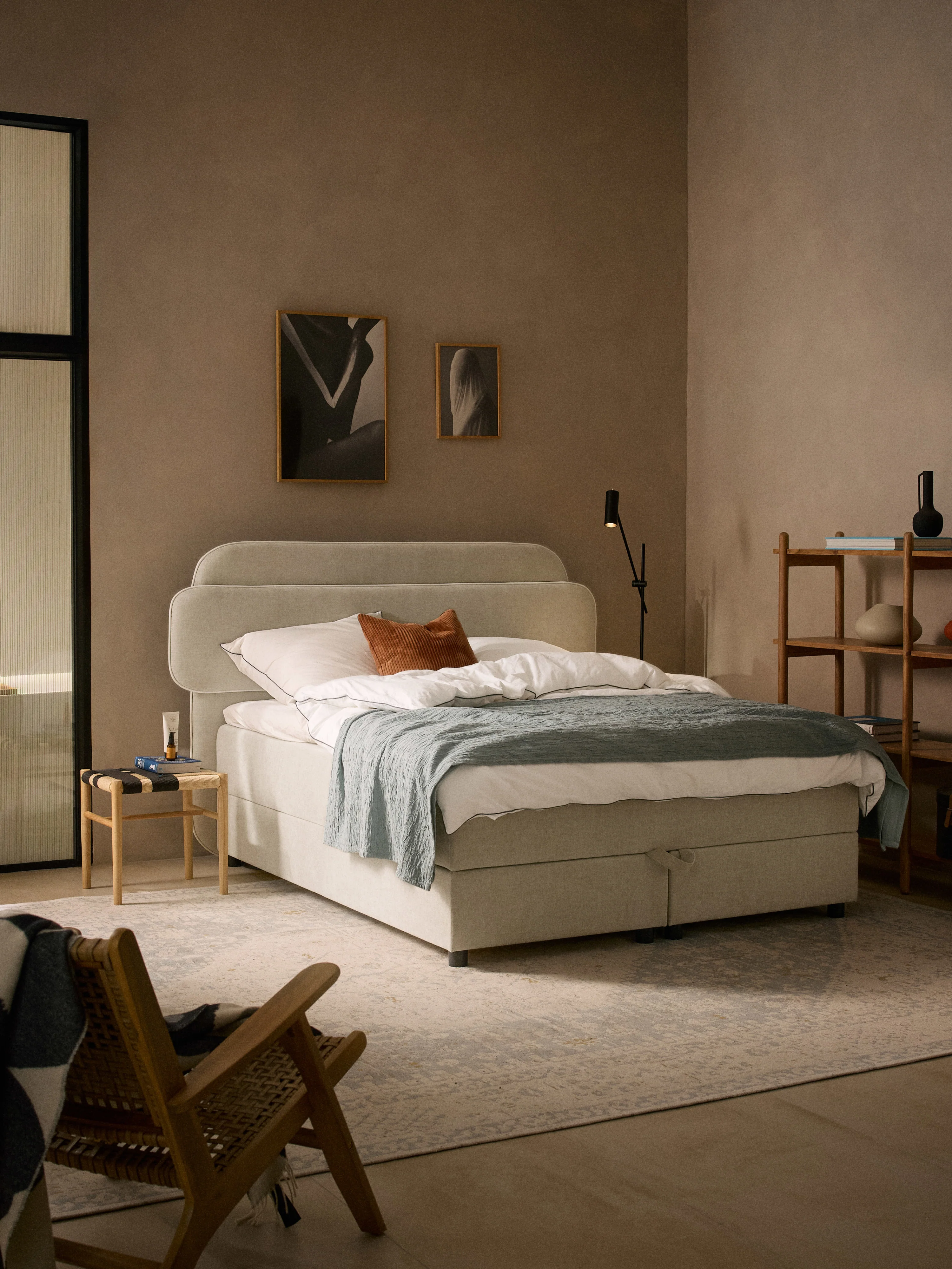 Boxspringbed Enrica met opbergruimte