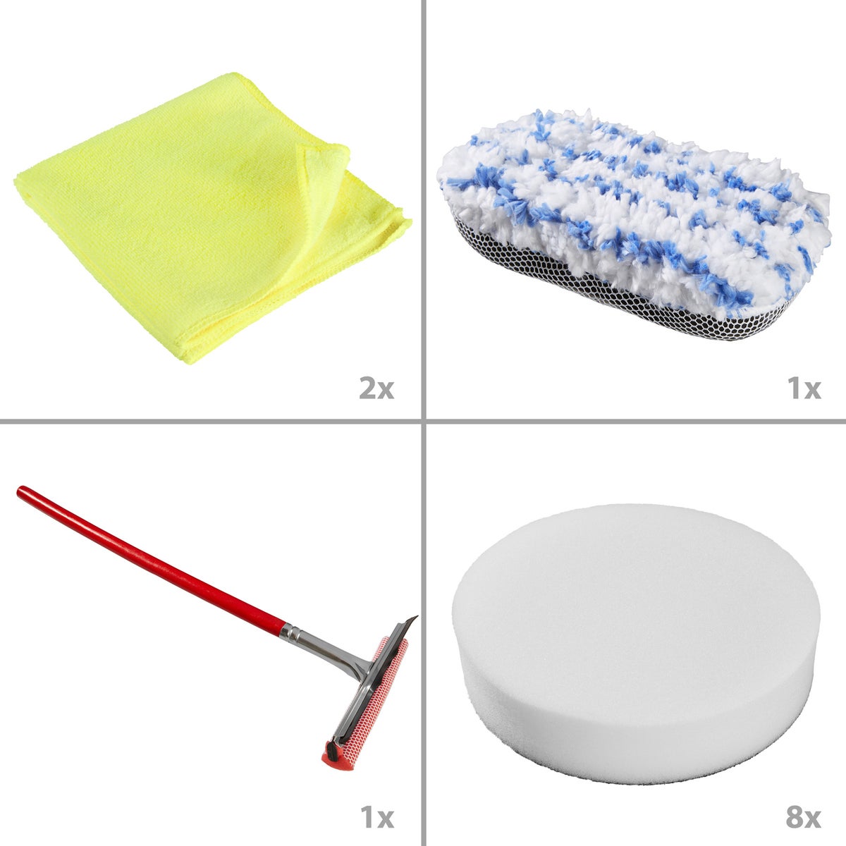 28-delige excentrische polijstmachineset tectake 810 W inclusief lakpolijstmiddel, 2 microvezeldoeken, wisser, spons, handschoen en 2 reservekoolborstels