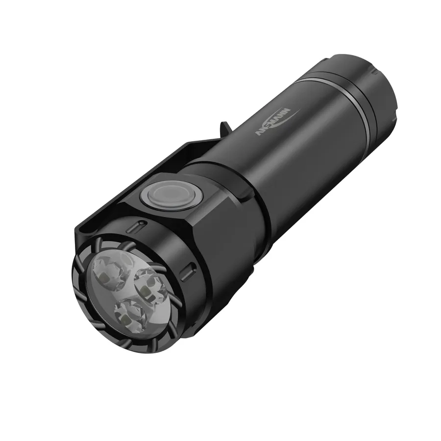 (11cm) Mini Aluminium Akku Taschenlampe Outdoor Heimwerker Licht mit 3 Leucht Modi (1600-0694) - Schwarz